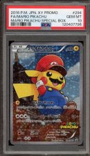 Pokemon Mario Pikachu Special Bx. Japanese Full Art Promo 294/XY-P PSA 10
