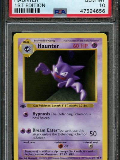 1st Edition Haunter #29 | PSA 10 GEM MINT | 1999 Pokemon Base Set