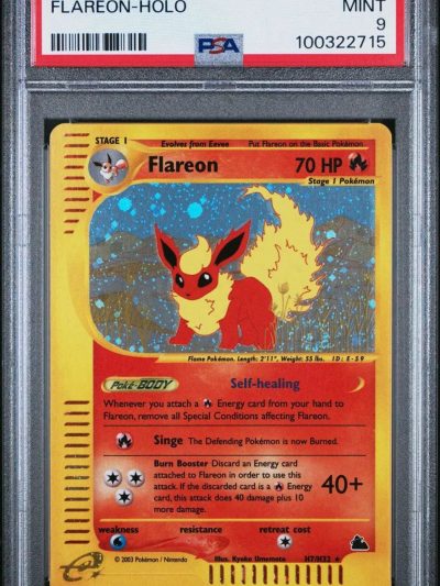 FLAREON H7/H32 PSA 9 2003 SKYRIDGE E-READER HOLO POKEMON CARD ENGLISH SWIRL