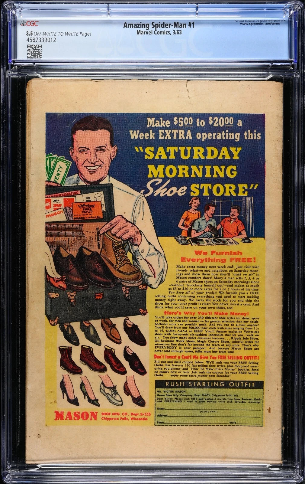 Amazing Spiderman 1 1963 GCG 3.5 Fantastic Four Crossover - Image 2