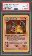 Pokemon Charizard Base Set Shadowless 1st Edition Holo Rare #4 PSA 8