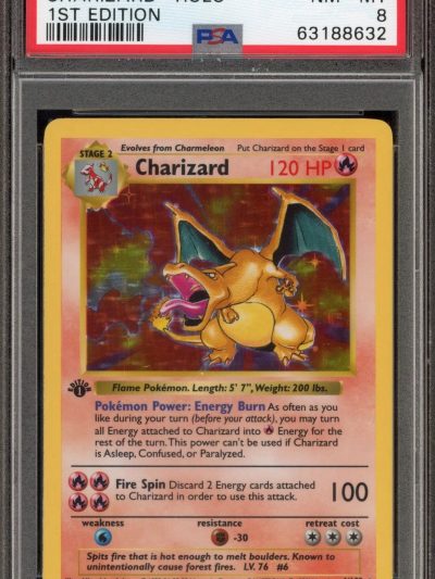 Pokemon Charizard Base Set Shadowless 1st Edition Holo Rare #4 PSA 8