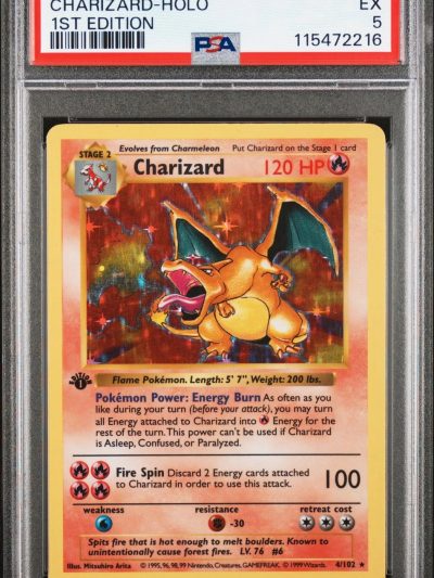 1999 Pokémon Base Set 1st Edition #4 Charizard - Holo PSA 5