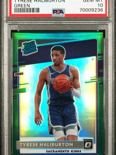 2020-21 Panini Donruss Optic Tyrese Haliburton 162 Rated Rookie Green 3/5 PSA 10