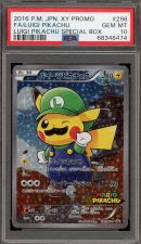 Pokemon Luigi Pikachu Special Bx. Japanese Full Art Promo 296/XY-P PSA 10