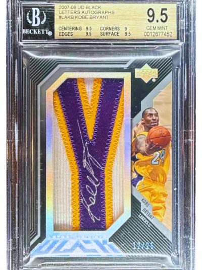 2007 Upper Deck Black Kobe Bryant Letters Patch Auto /25 BGS 9.5