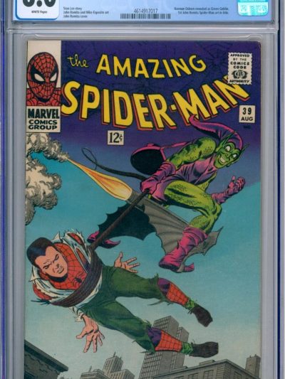 Amazing Spider-Man 39 CGC Graded 8.0 VF White Pages Marvel Comics 1966